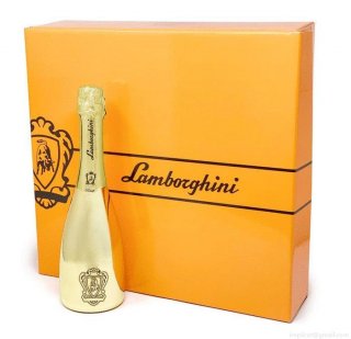 Lamborghini Gold Vino Spumante Brut Gift Set W/ Glasses (750Ml)