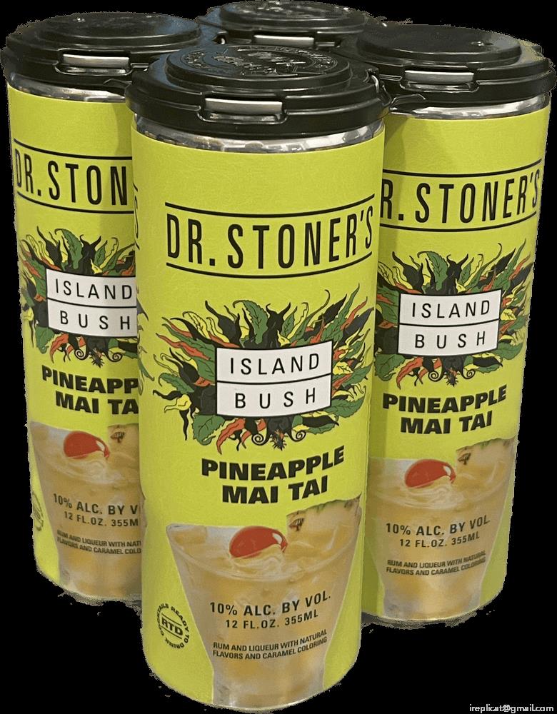 Dr. Stoner's Island Bush Herb Rum Pineapple Mai Tai, 4 X 12 Oz