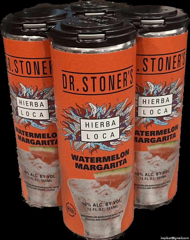 Dr. Stoner's Tequila Hierba Loca Watermelon Margarita, 4 X 12 Oz