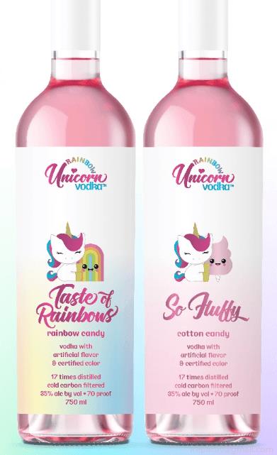 Rainbow Unicorn Vodka Duo 2 X 750Ml Cotton Candy And Rainbow Candy