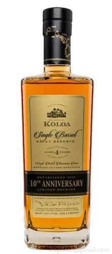 Koloa Single Barrel Kaua'I Reserve 10Th Anniversary Limited Release Cask Strength Hawaiian Rum (750Ml)